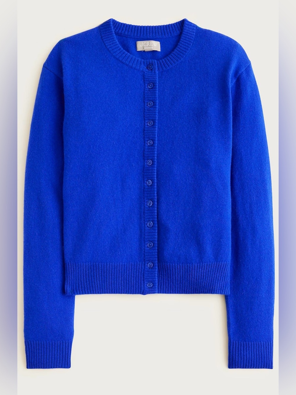 NEW J. Crew Perfect Cashmere Cardigan Brilliant Cobalt Size Medium CP465 $178